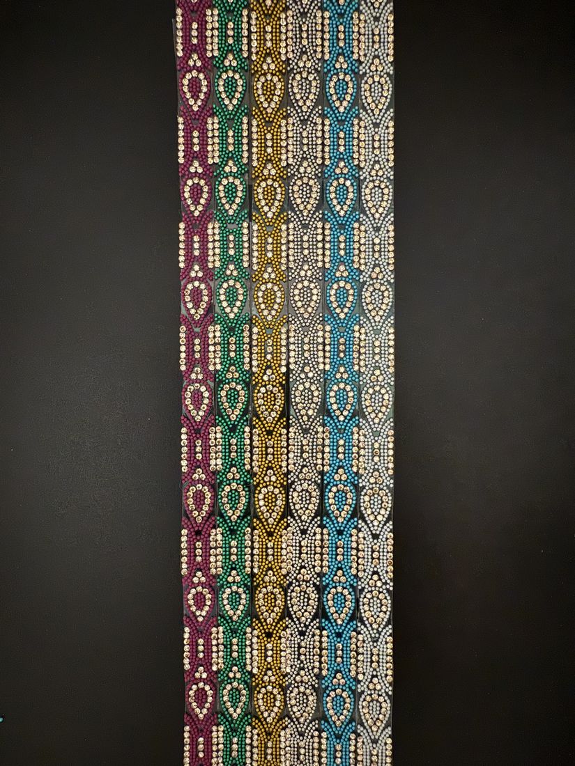 Bangle Diamond Sticker long vertical diamond chain pattern in multiple colour swatches