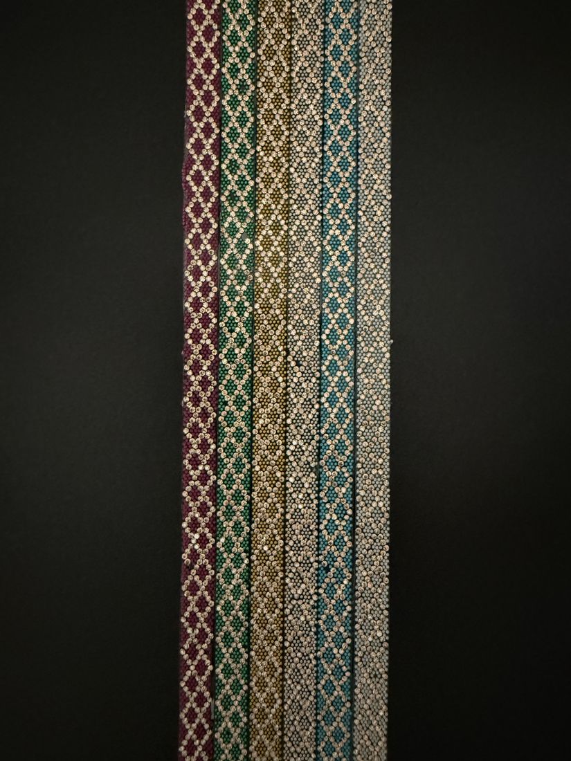 Bangle Diamond Sticker small diamond grid pattern in five colour swatches on flexible adhesive base