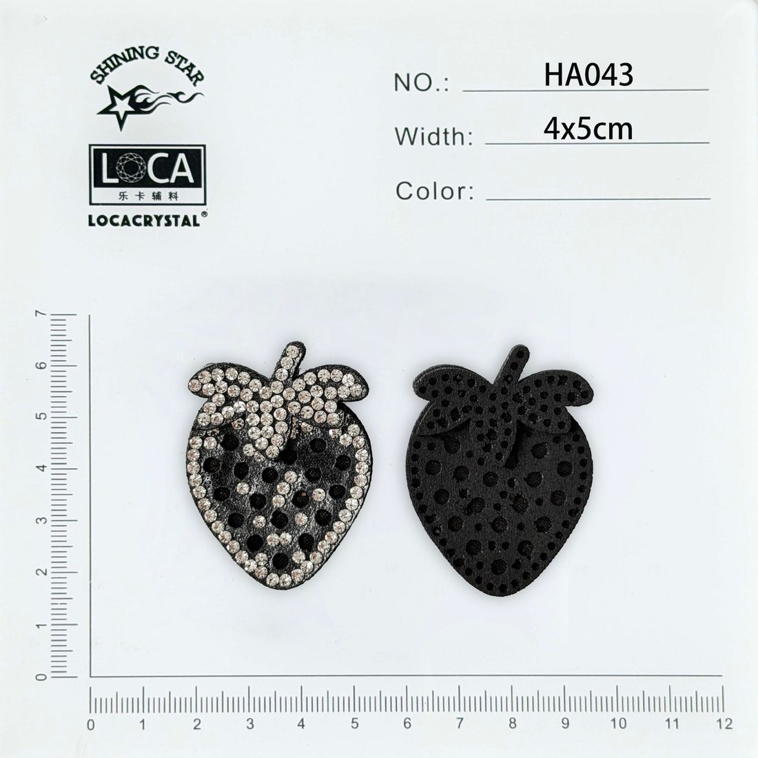 LOCACRYSTAL rhinestone hair accessory style card ha-043-1 · hand-set motif on flocked base