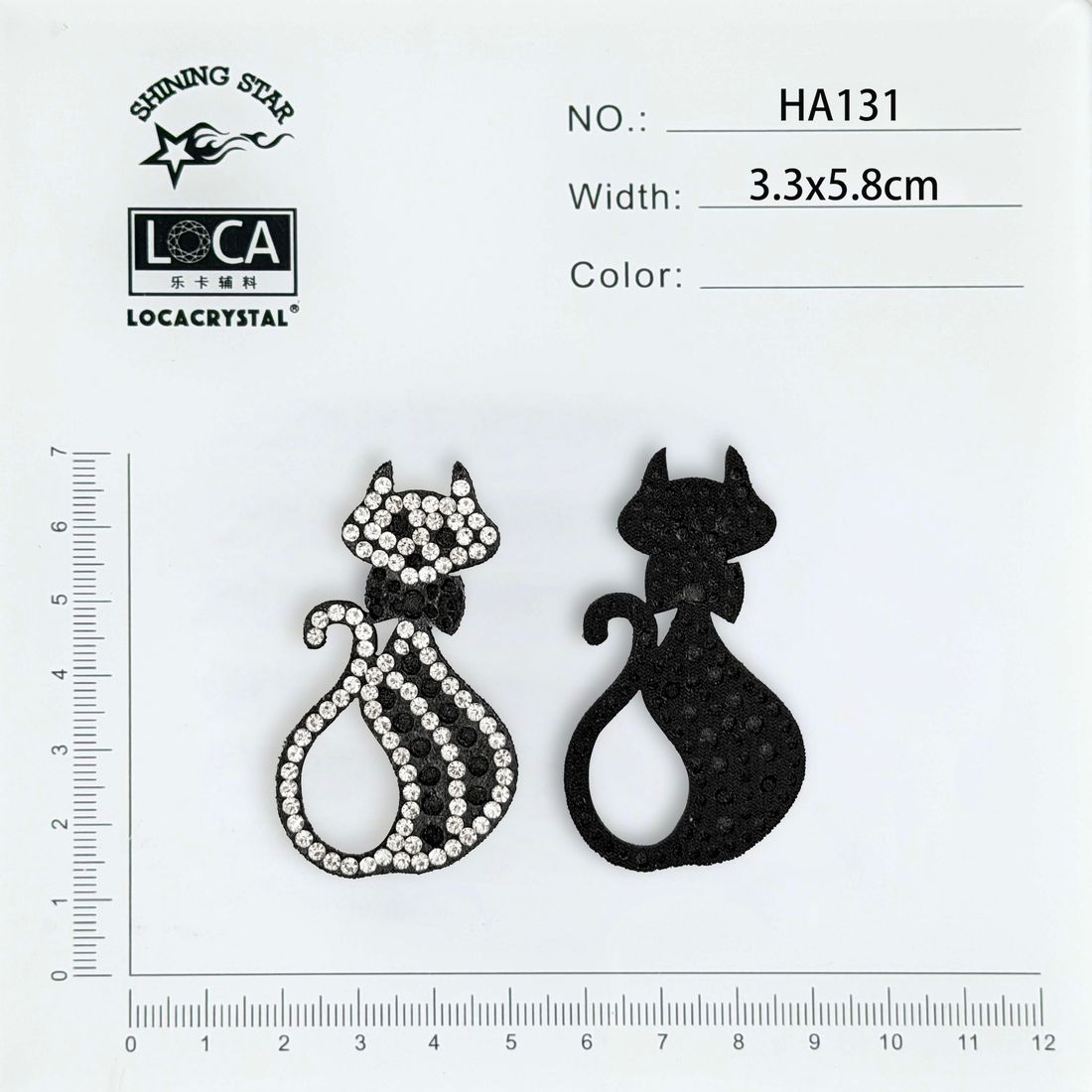 LOCACRYSTAL rhinestone hair accessory style card ha-131-1 · hand-set motif on flocked base